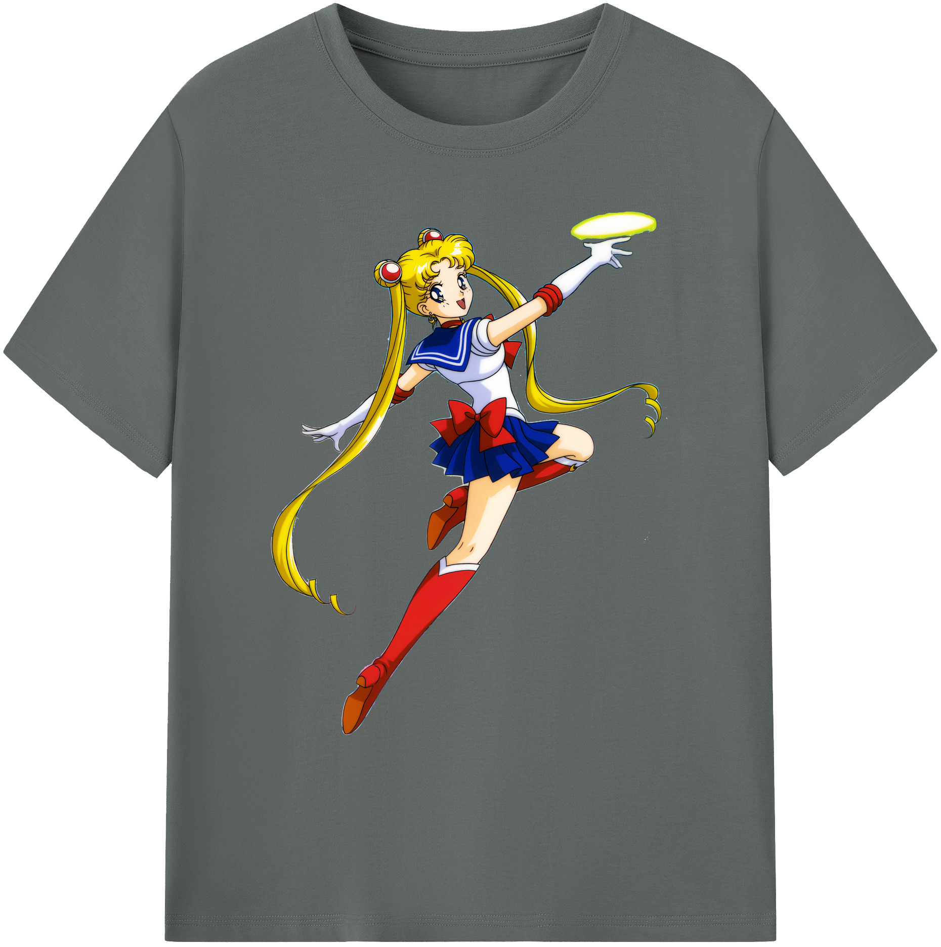 （画像用） 美少女戦士セーラームーン 月野 うさぎ つきの うさぎ Sailor Moon Tsukino Usagi 綿100％ メンズ半袖Tシャツ｜肌触りやわらか＆通気性